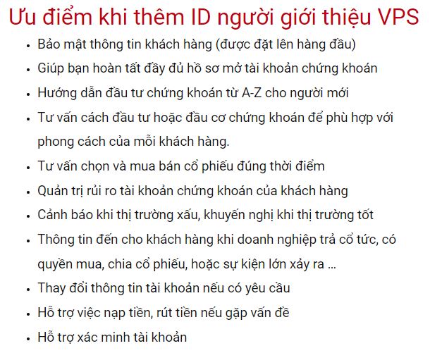 uu diem khi them id nguoi gioi thieu vps